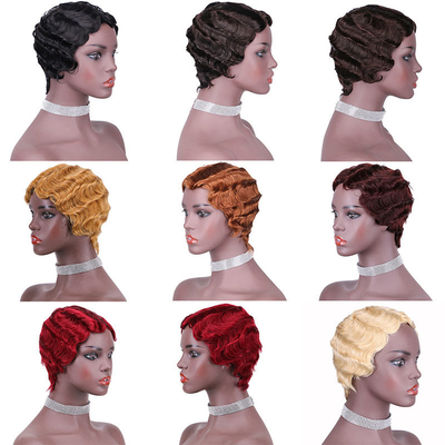 Des perruques à coupe courte de cheveux humains avec 180% de densité et 250g-450g