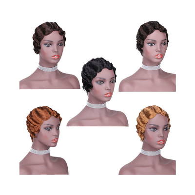 Des perruques à coupe courte de cheveux humains avec 180% de densité et 250g-450g