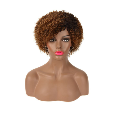 Pixie coupe afro perruque Remy cuticule vierge aligné cheveux humains bouclés Bob courte perruque pour les femmes