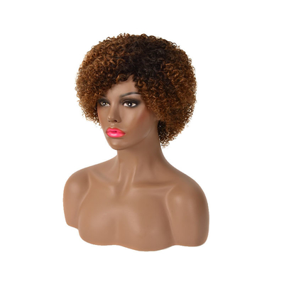 Pixie coupe afro perruque Remy cuticule vierge aligné cheveux humains bouclés Bob courte perruque pour les femmes