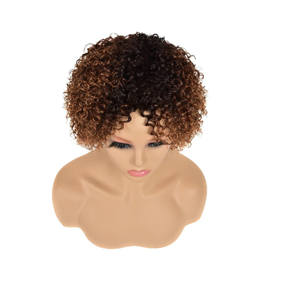 Pixie coupe afro perruque Remy cuticule vierge aligné cheveux humains bouclés Bob courte perruque pour les femmes
