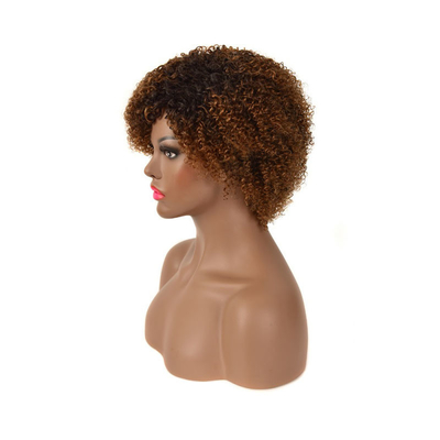 Pixie coupe afro perruque Remy cuticule vierge aligné cheveux humains bouclés Bob courte perruque pour les femmes