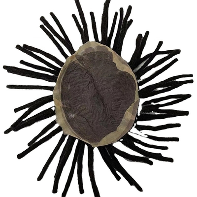 Cheveux Rémy Pleine base de dentelle suisse Dreadlock Toupee 60% Densité Cheveux humains Topper pour hommes