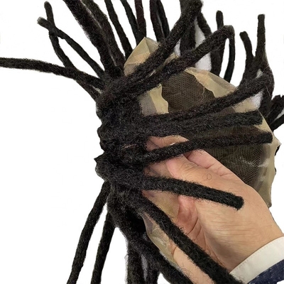 Cheveux Rémy Pleine base de dentelle suisse Dreadlock Toupee 60% Densité Cheveux humains Topper pour hommes