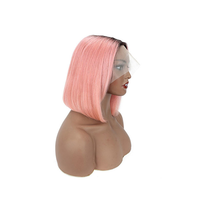 100% cheveux humains Ombre gris court Bob Coupe pré-pluqué HD dentelle Perruques avant 250% Densité