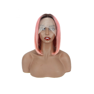 100% cheveux humains Ombre gris court Bob Coupe pré-pluqué HD dentelle Perruques avant 250% Densité