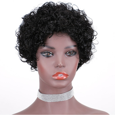 Coupe à double tirage en pièce libre Taille moyenne Perruques bouclées Convient Couleurs de teinture Toutes les couleurs