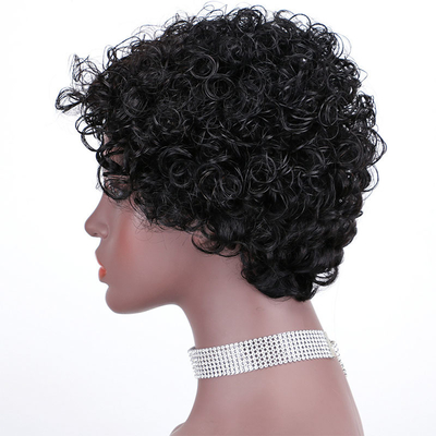Coupe à double tirage en pièce libre Taille moyenne Perruques bouclées Convient Couleurs de teinture Toutes les couleurs