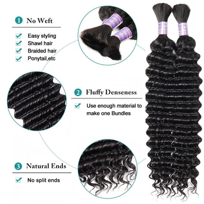 Couleurs de teinture appropriées Afro Kinky en vrac Extension de cheveux humains pour tresser les cheveux vierges Oui