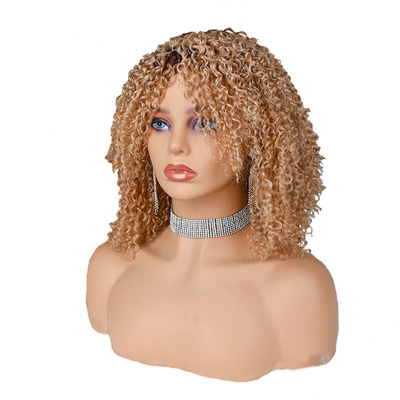 250% de densité Afro Kinky courte boucleuse Pixie couper les cheveux humains Perruques pour les femmes noires de haut