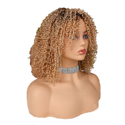 250% de densité Afro Kinky courte boucleuse Pixie couper les cheveux humains Perruques pour les femmes noires de haut
