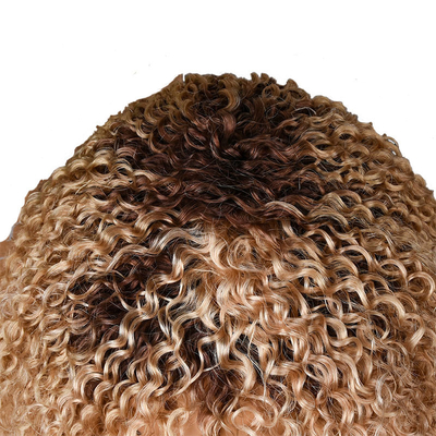 250% de densité Afro Kinky courte boucleuse Pixie couper les cheveux humains Perruques pour les femmes noires de haut
