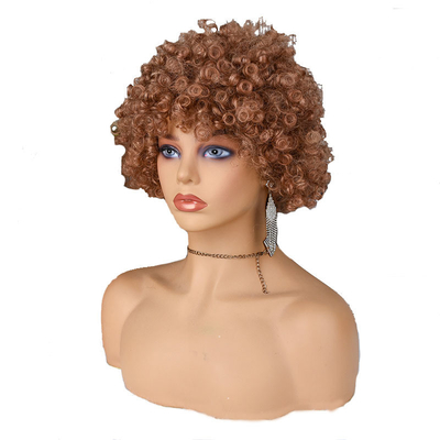Texturé doux Perruque coupe de fées naturelle Remy Cheveux humains courts bouclés Pré-pluqué avec des poings