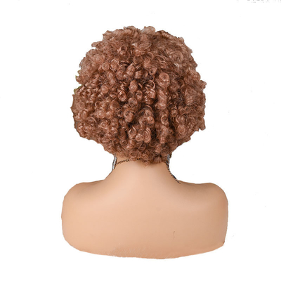 Texturé doux Perruque coupe de fées naturelle Remy Cheveux humains courts bouclés Pré-pluqué avec des poings