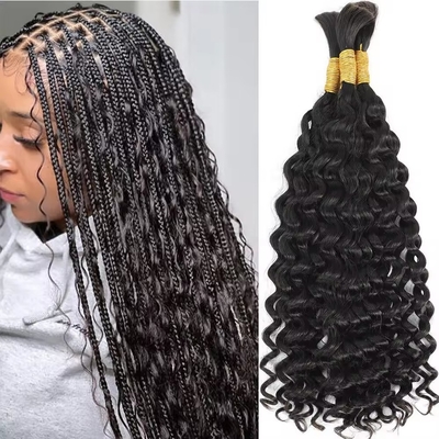 Des vagues profondes et humides et ondulantes Boho humain tressant des cheveux bruts en vrac pour des affaires réussies