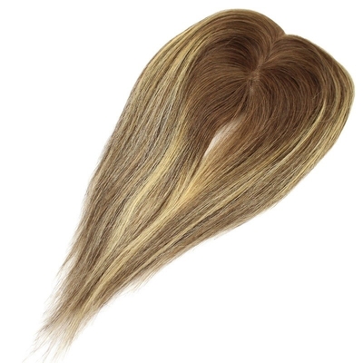 Les dames européennes Rooted Ombre coiffure cheveux humains Toppers Clip In Toupee pour la femme