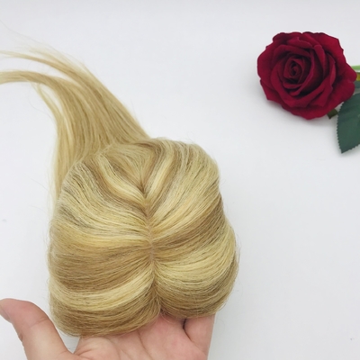Les dames européennes Rooted Ombre coiffure cheveux humains Toppers Clip In Toupee pour la femme