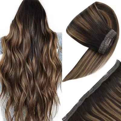100% de cheveux humains de qualité supérieure, élastiques, raides, avec des extensions de cheveux naturelles.