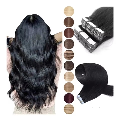 100% de cheveux humains crus Remy Extension de cheveux en bande avec 60% de longueur de cheveux