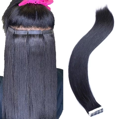100% de cheveux humains crus Remy Extension de cheveux en bande avec 60% de longueur de cheveux