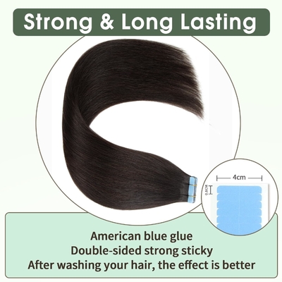 100% de cheveux humains crus Remy Extension de cheveux en bande avec 60% de longueur de cheveux