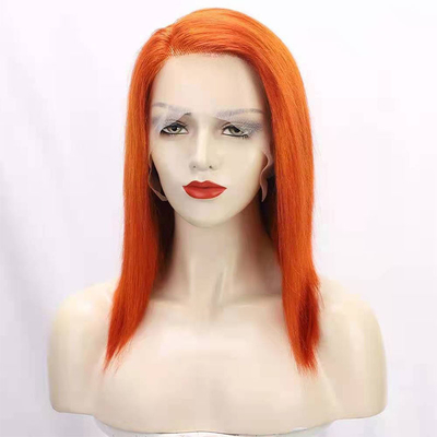 12 pouces naturel droit HD dentelle Perruques frontales avec couleur orange Pas de brouillage ou de déversement
