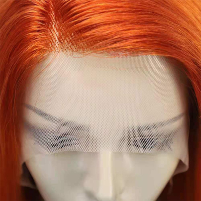 12 pouces naturel droit HD dentelle Perruques frontales avec couleur orange Pas de brouillage ou de déversement