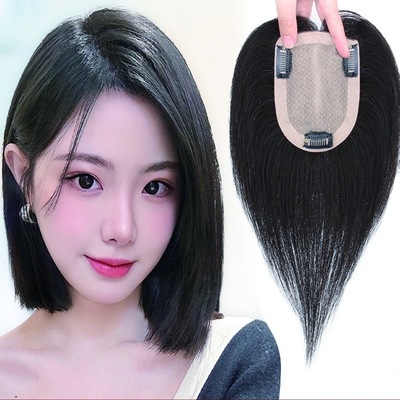 180% Densité Rémy Cheveux Toupee avec Top de base en soie et 24mm Toupee Texturation Longueur 30cm