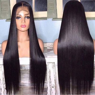 Pleine cuticule alignée cheveux humains vierges bruts dentelle perruque avant avec 180% Densité 250g-450g
