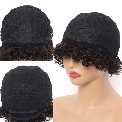 La machine à cheveux brésilienne courte afro bouclée a fabriqué une perruque de fées de couleur naturelle pour les femmes noires.