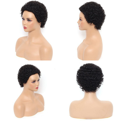 La machine à cheveux brésilienne courte afro bouclée a fabriqué une perruque de fées de couleur naturelle pour les femmes noires.