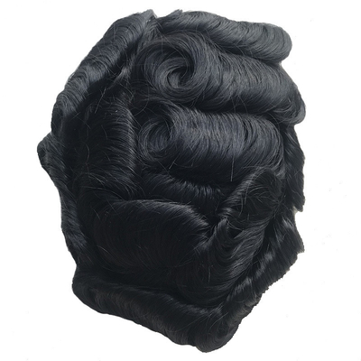 Cheveux noirs naturels Toupee 6x8 dentelle française patch de cheveux pour hommes Cheveux chinois 110% Densité
