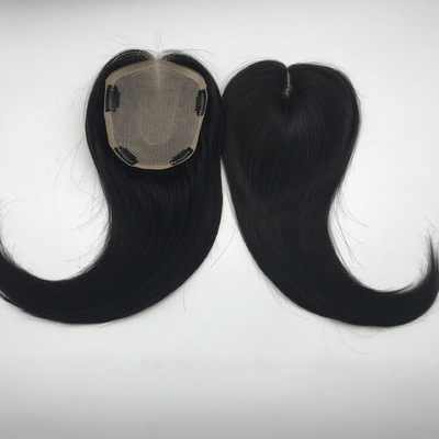 Toupee à base de soie droite pour femme avec fermeture frontale en dentelle suisse et coiffure
