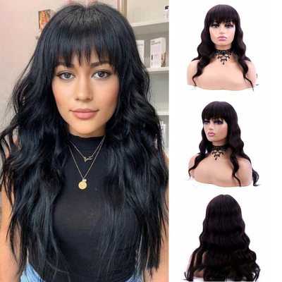 Fabriqué à la machine 100% cuticule vierge alignée cheveux humains vague lâche bouclée épaisse perruque