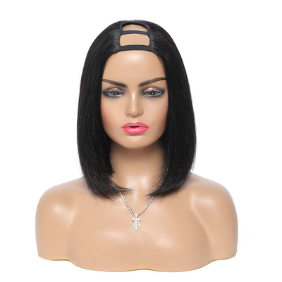 Perruvien Bob Perruques pour femmes noires Couleur noire Remy Natural Bone Droite U Partie Perruque longue