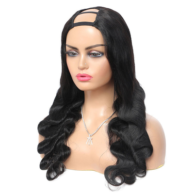 Perruvien Bob Perruques pour femmes noires Couleur noire Remy Natural Bone Droite U Partie Perruque longue