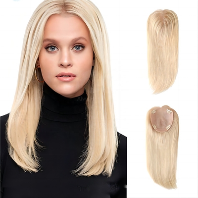 130% de densité cheveux vierges bruts base en soie cheveux humains dentelle fermeture Toupee pour femmes droit