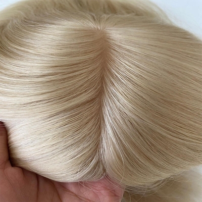 130% de densité cheveux vierges bruts base en soie cheveux humains dentelle fermeture Toupee pour femmes droit
