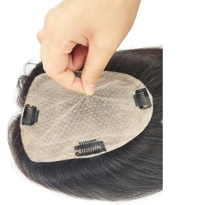 130% de densité cheveux vierges bruts base en soie cheveux humains dentelle fermeture Toupee pour femmes droit