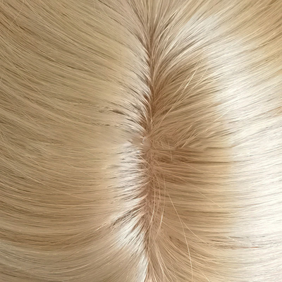 Fabriqué à la main 2024 Tendance Blonde Remy ondulée bouclée Topper européen de cheveux humains pour les femmes