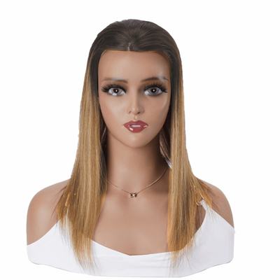 8-22 pouces longueur dentelle attachée à la main avant et trame creuse filet creux brun balayage cheveux humains
