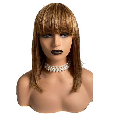 Perruques sans colle 100% cheveux humains Remy Aucune dentelle avant P4/27 Brésilien droit
