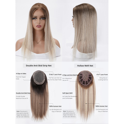 Véritable chapeau de cheveux juif naturel pour femmes Fin de soie dentelle avant blonde européenne 100-200g