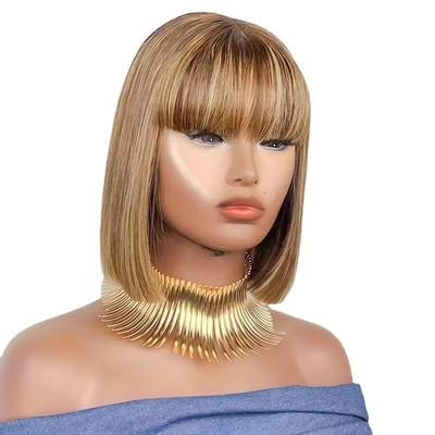 Perruques sans colle 100% cheveux humains Remy Aucune dentelle avant P4/27 Brésilien droit