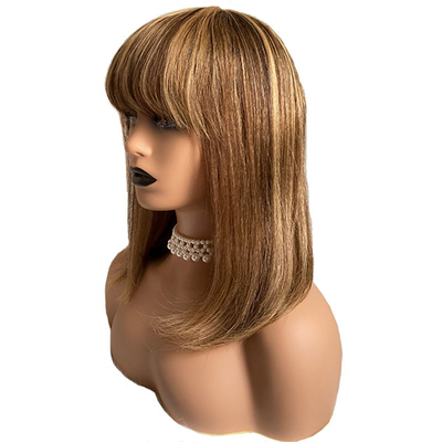 Perruques sans colle 100% cheveux humains Remy Aucune dentelle avant P4/27 Brésilien droit