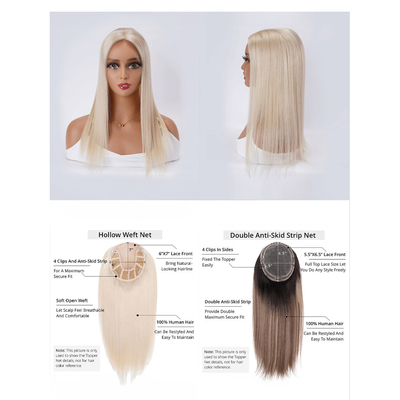 Véritable chapeau de cheveux juif naturel pour femmes Fin de soie dentelle avant blonde européenne 100-200g
