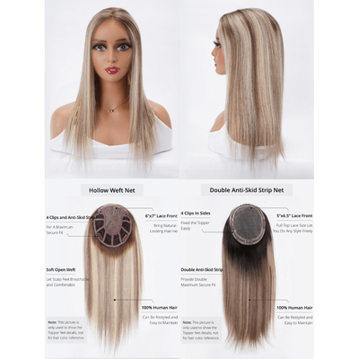 Véritable chapeau de cheveux juif naturel pour femmes Fin de soie dentelle avant blonde européenne 100-200g