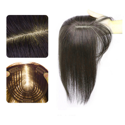 90% Densité Clip de Toupee droit dans les cheveux humains naturels Perruques pour femmes