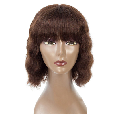 250g-450g Brésilienne cheveux humains perruque en vrac Virgin Remy Machine faite courte Bob Perruques avec des fournisseurs de bangs