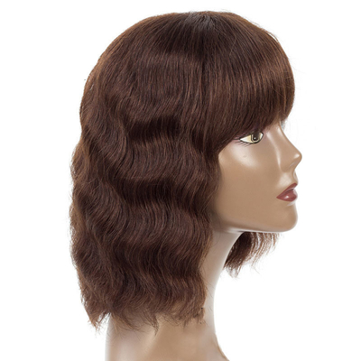 250g-450g Brésilienne cheveux humains perruque en vrac Virgin Remy Machine faite courte Bob Perruques avec des fournisseurs de bangs